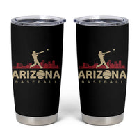 Vintage Arizona State Pride Baseball Player Graphic Tumbler Cup Vintage Phoenix Skyline Batter Sports Fan