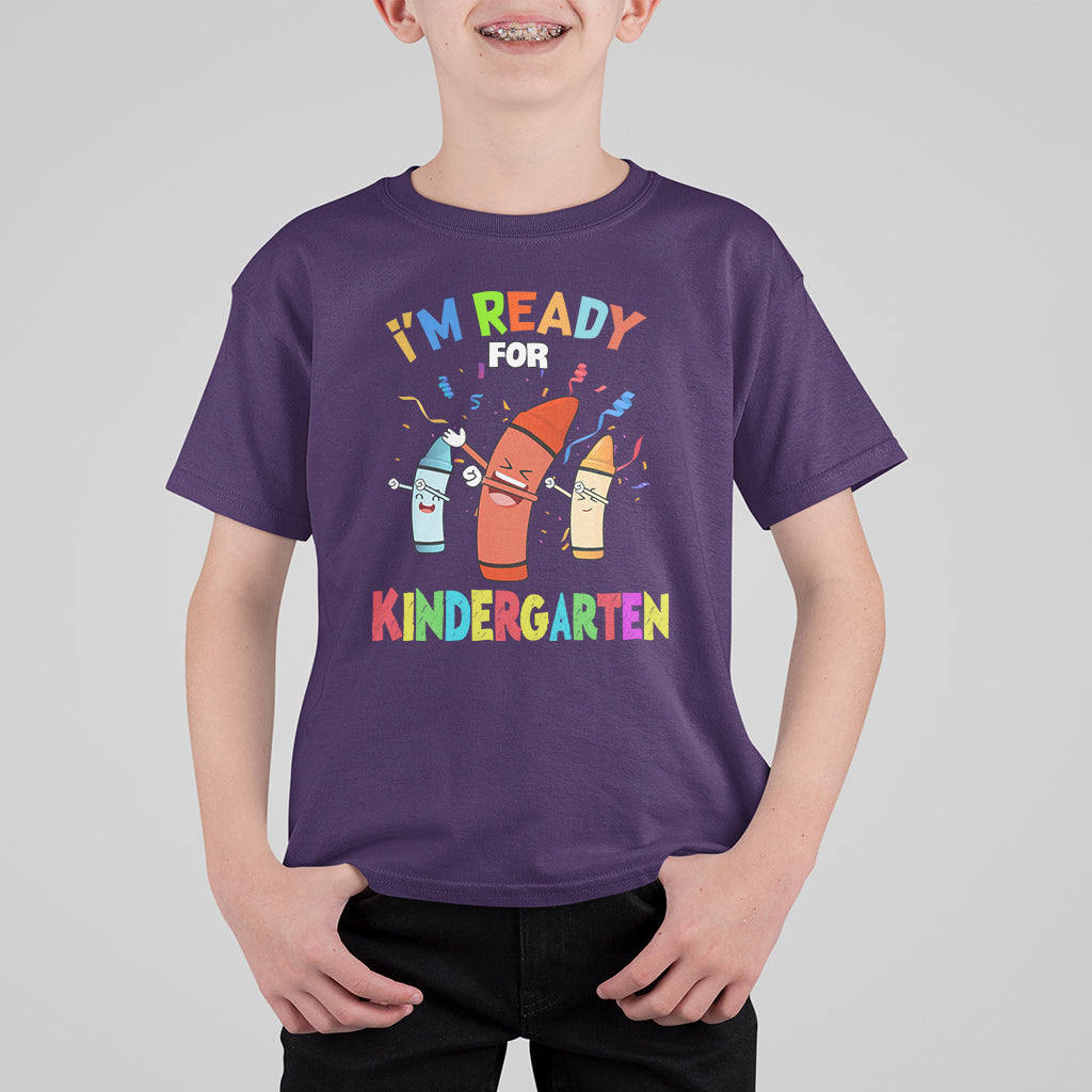 Crayons Kindergarten T Shirt For Kid I'm Ready For Kinder Cute 1st Day Of School - Wonder Print Shop