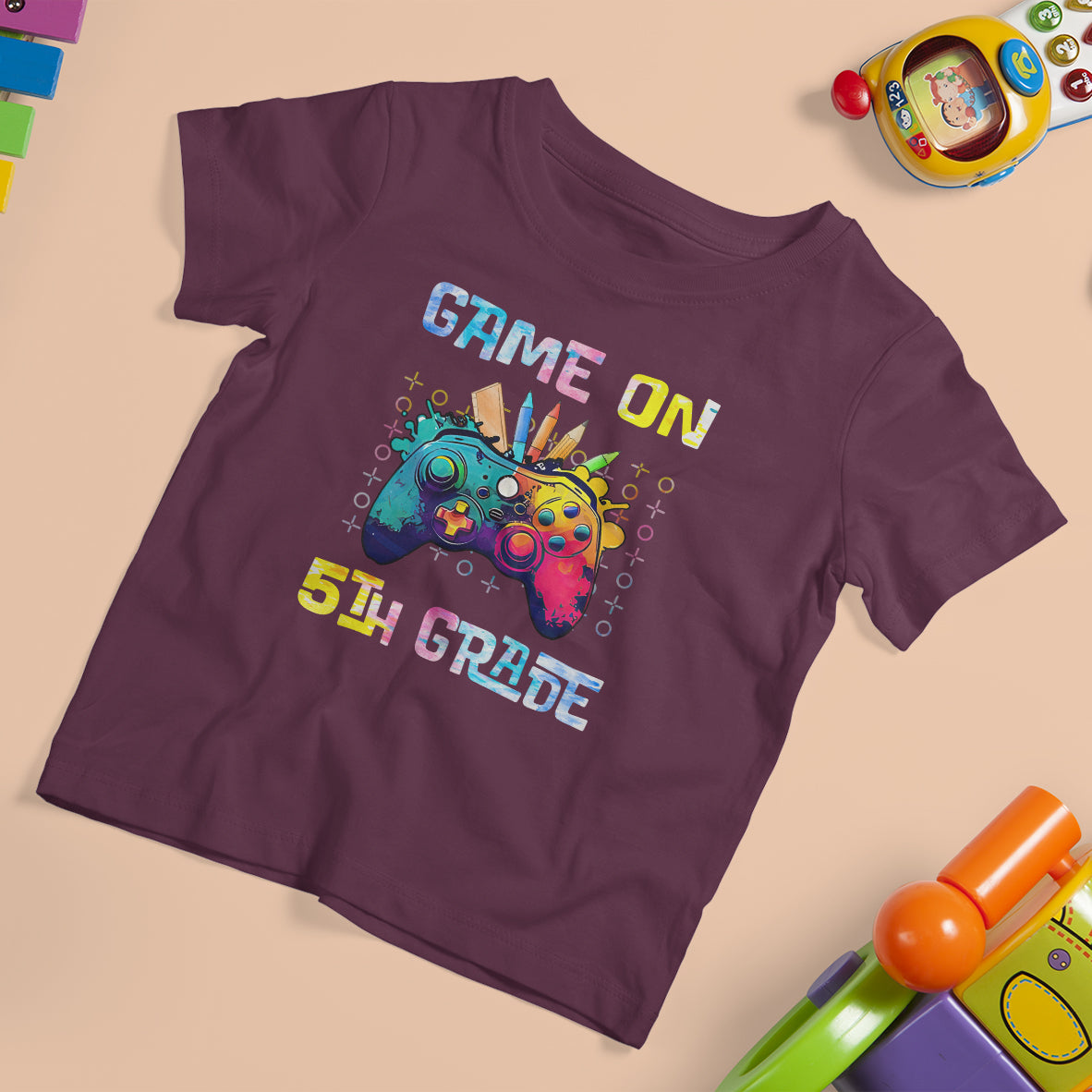 Game On 5th Grade T Shirt For Kid Video Game Back To School Gaming - Wonder Print Shop