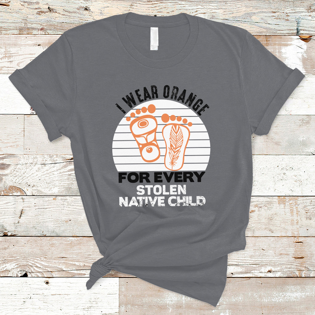 Orange Shirt Day T Shirt I Wear Orange For Every Stolen Native Child Indigenous Children Footprints - Wonder Print Shop