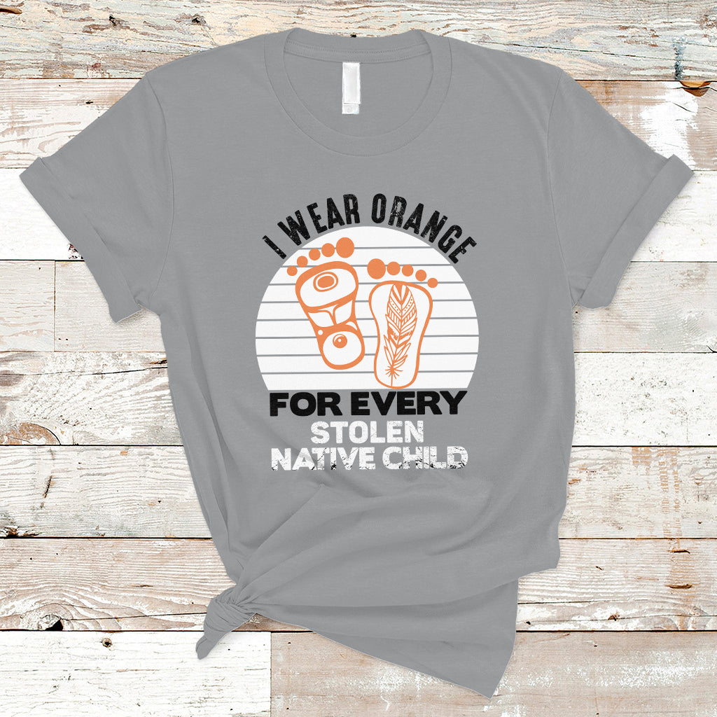 Orange Shirt Day T Shirt I Wear Orange For Every Stolen Native Child Indigenous Children Footprints - Wonder Print Shop