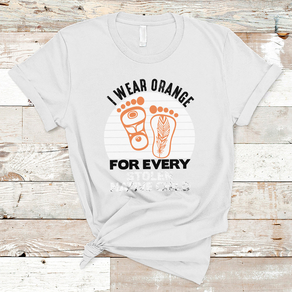 Orange Shirt Day T Shirt I Wear Orange For Every Stolen Native Child Indigenous Children Footprints - Wonder Print Shop