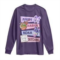 Anime Ramen Boba Sketching Long Sleeve Shirt Kawaii Girl Bubble Tea Otaku Manga Lover Japanese Pop Culture