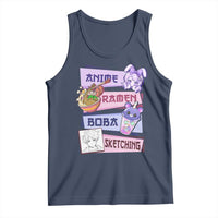 Anime Ramen Boba Sketching Tank Top Kawaii Girl Bubble Tea Otaku Manga Lover Japanese Pop Culture