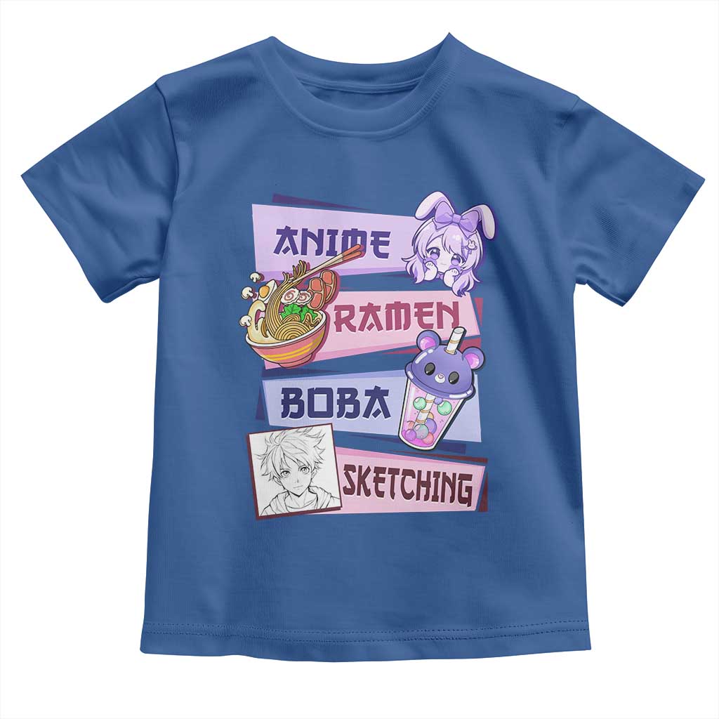 Anime Ramen Boba Sketching Toddler T Shirt Kawaii Girl Bubble Tea Otaku Manga Lover Japanese Pop Culture