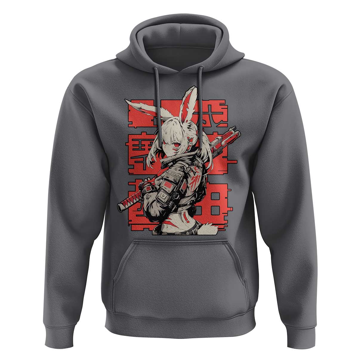 Anime Manga Cyberpunk Hoodie Techwear Harajuku Style Bunny Girl