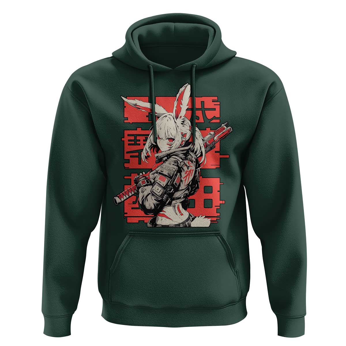 Anime Manga Cyberpunk Hoodie Techwear Harajuku Style Bunny Girl