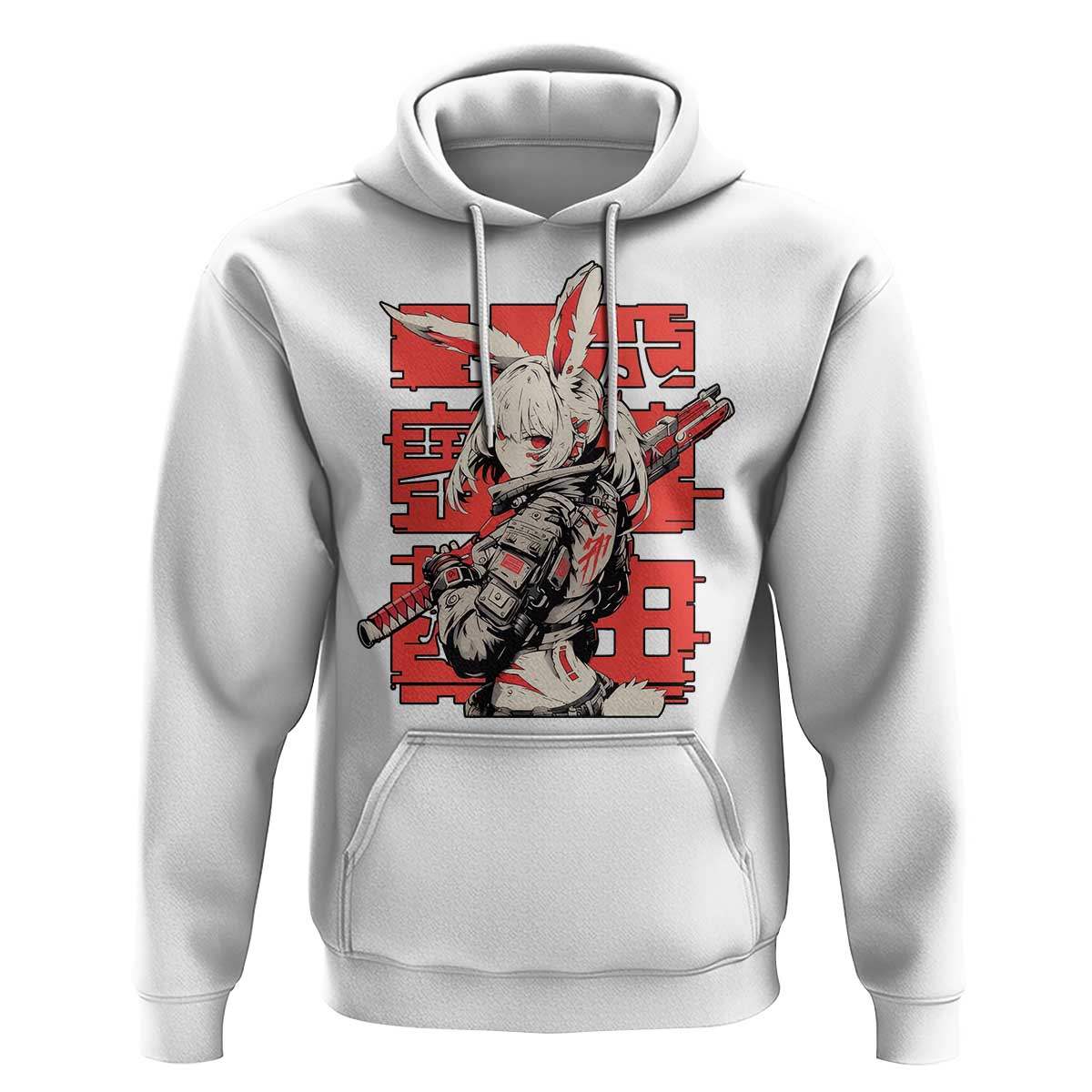 Anime Manga Cyberpunk Hoodie Techwear Harajuku Style Bunny Girl