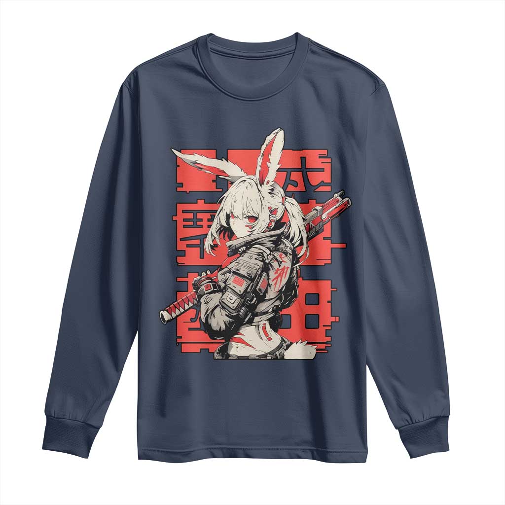Anime Manga Cyberpunk Long Sleeve Shirt Techwear Harajuku Style Bunny Girl