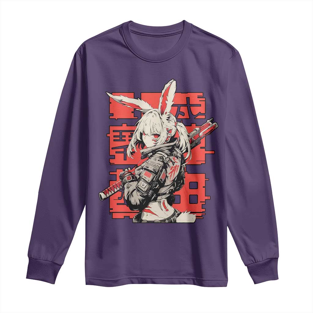 Anime Manga Cyberpunk Long Sleeve Shirt Techwear Harajuku Style Bunny Girl