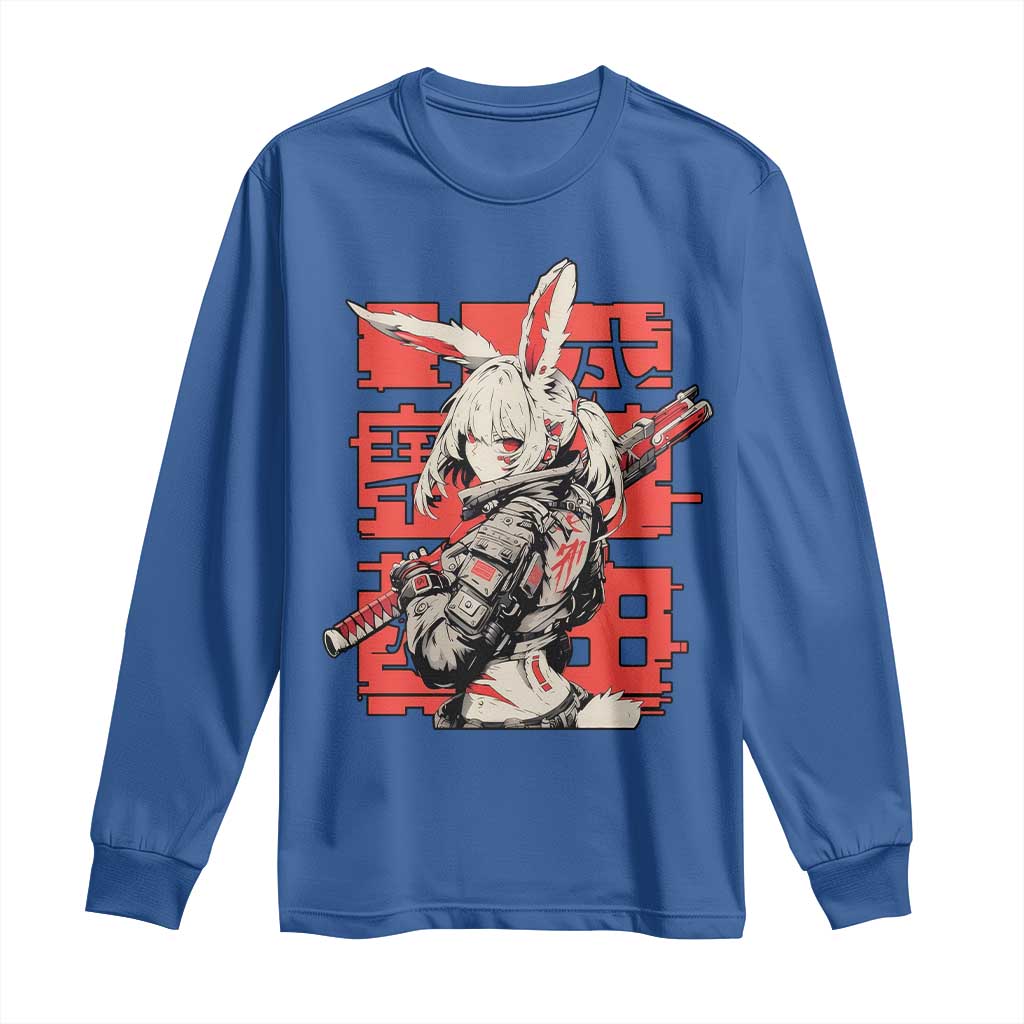 Anime Manga Cyberpunk Long Sleeve Shirt Techwear Harajuku Style Bunny Girl