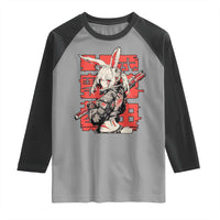 Anime Manga Cyberpunk Raglan Shirt Techwear Harajuku Style Bunny Girl