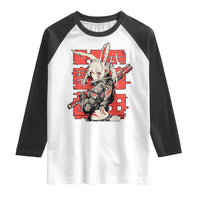 Anime Manga Cyberpunk Raglan Shirt Techwear Harajuku Style Bunny Girl