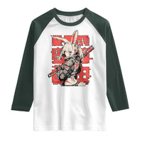 Anime Manga Cyberpunk Raglan Shirt Techwear Harajuku Style Bunny Girl