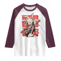 Anime Manga Cyberpunk Raglan Shirt Techwear Harajuku Style Bunny Girl