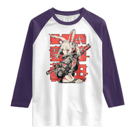 Anime Manga Cyberpunk Raglan Shirt Techwear Harajuku Style Bunny Girl