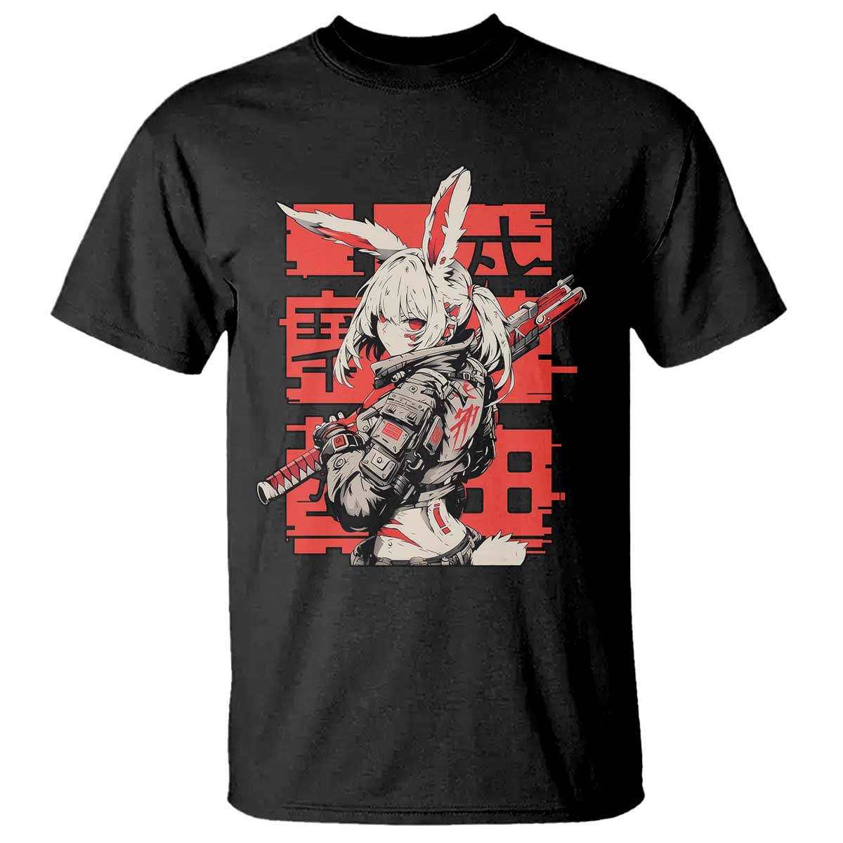 Anime Manga Cyberpunk T Shirt Techwear Harajuku Style Bunny Girl - Wonder Print Shop