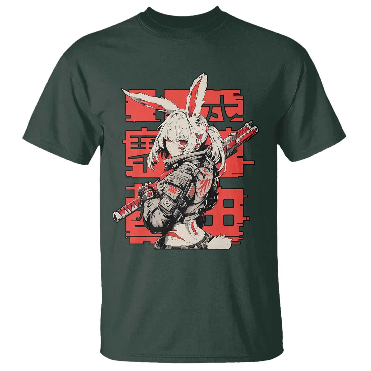 Anime Manga Cyberpunk T Shirt Techwear Harajuku Style Bunny Girl - Wonder Print Shop