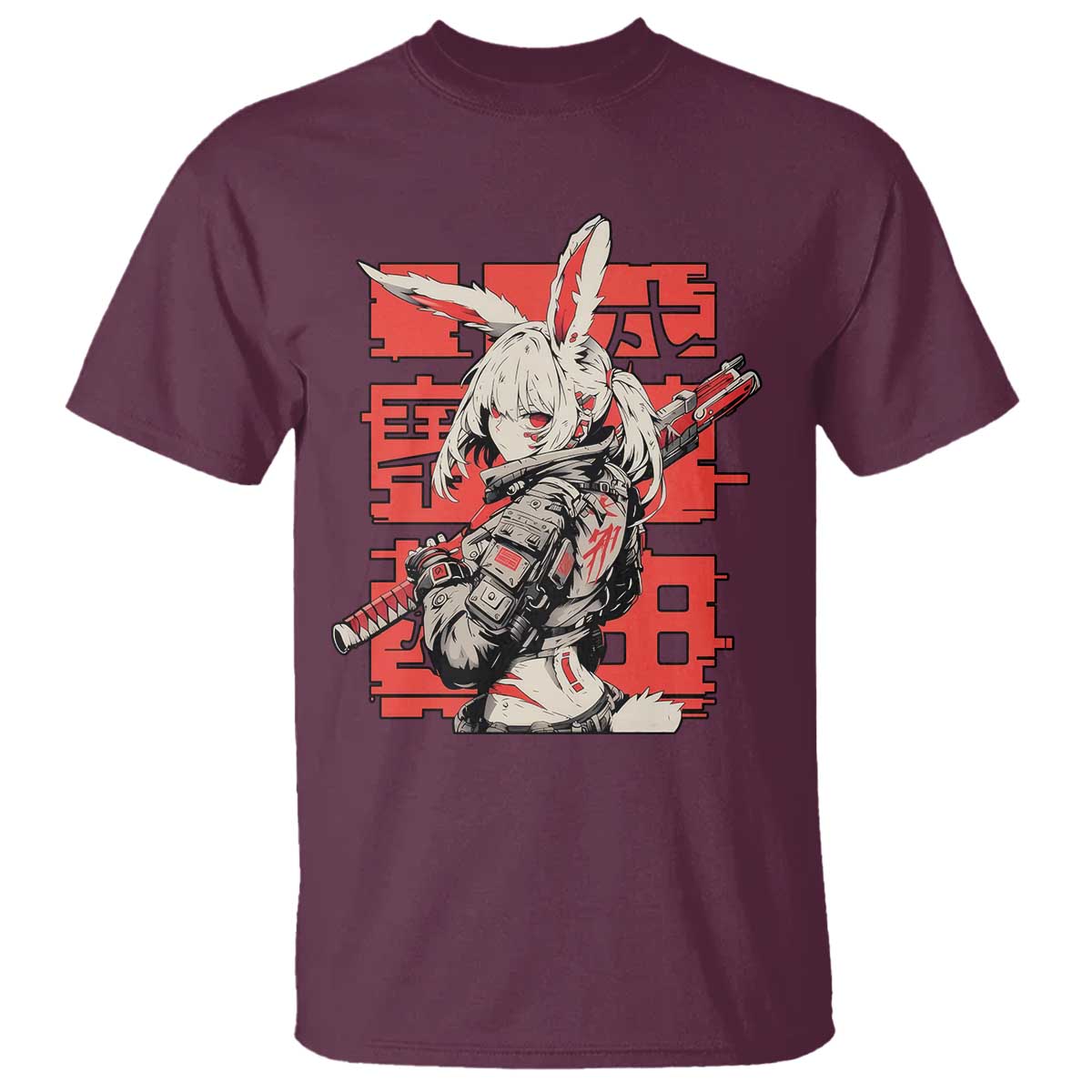 Anime Manga Cyberpunk T Shirt Techwear Harajuku Style Bunny Girl - Wonder Print Shop