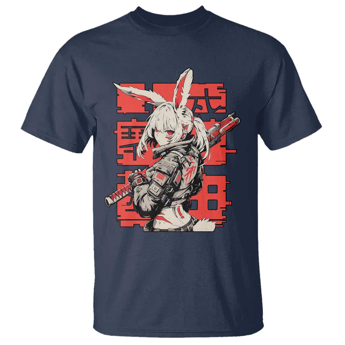 Anime Manga Cyberpunk T Shirt Techwear Harajuku Style Bunny Girl - Wonder Print Shop