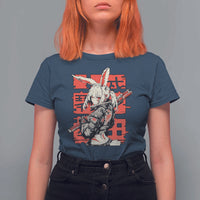 Anime Manga Cyberpunk T Shirt For Women Techwear Harajuku Style Bunny Girl - Wonder Print Shop