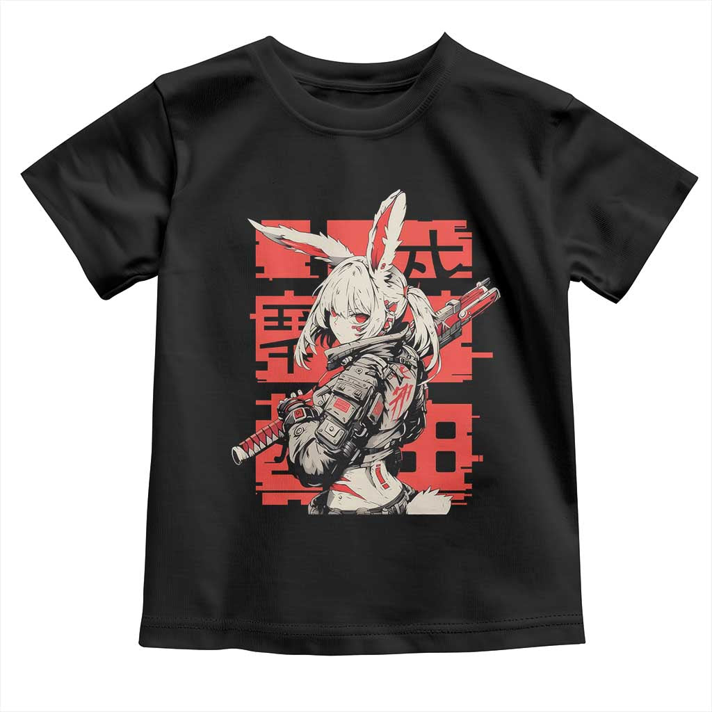 Anime Manga Cyberpunk Toddler T Shirt Techwear Harajuku Style Bunny Girl