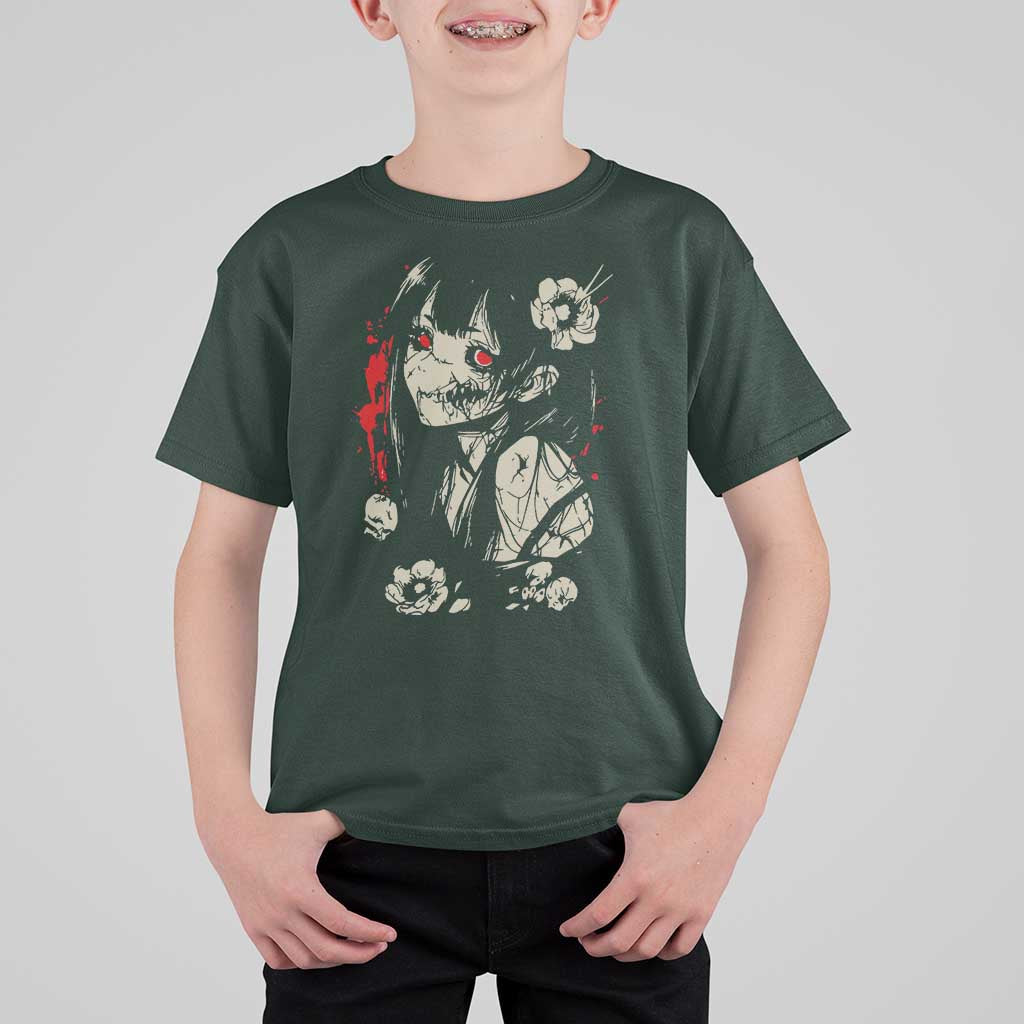 Horror Anime Manga T Shirt For Kid Japanese Creepy Kawaii Goth Otaku - Wonder Print Shop