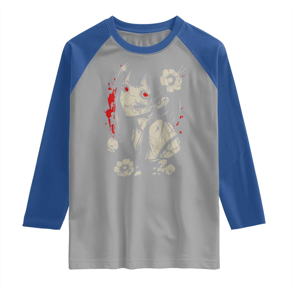 Horror Anime Manga Raglan Shirt Japanese Creepy Kawaii Goth Otaku
