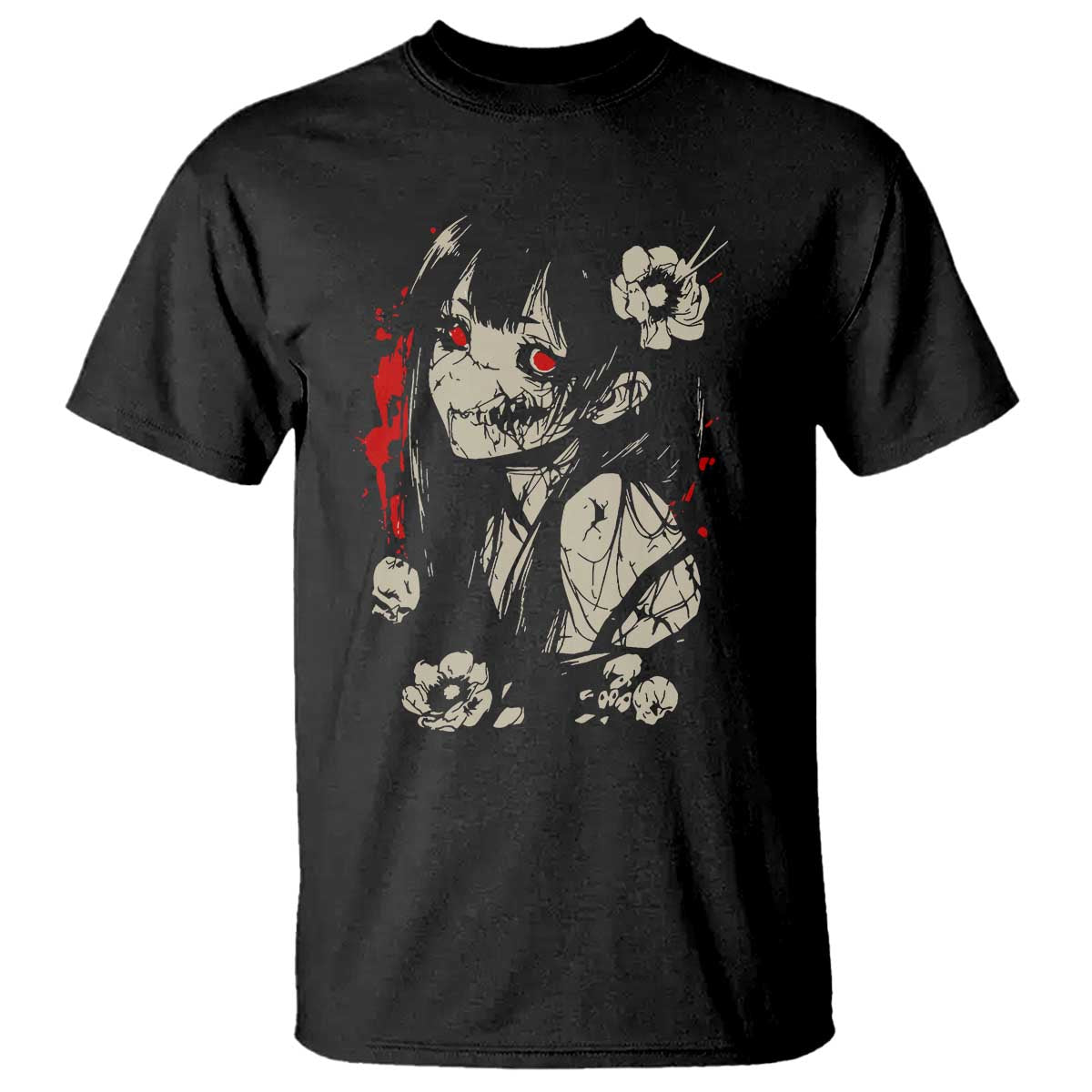 Horror Anime Manga T Shirt Japanese Creepy Kawaii Goth Otaku - Wonder Print Shop