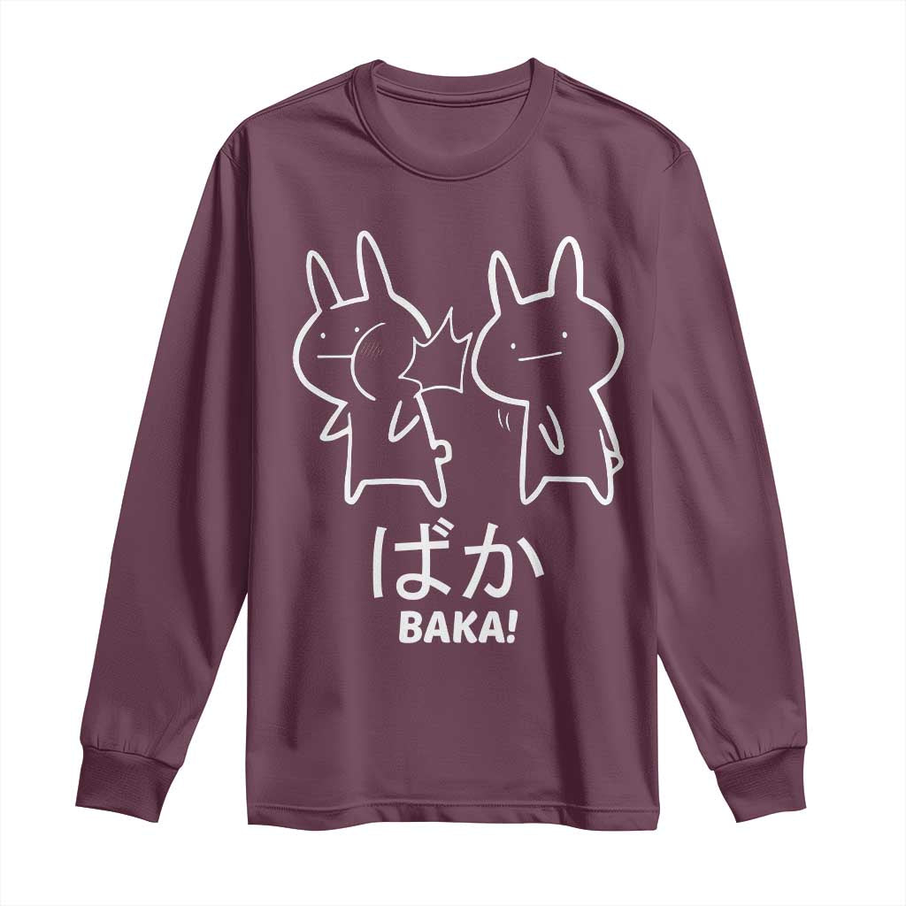 Funny Japanese Baka Long Sleeve Shirt Foolish Humorous Dumb Sarcasm Anime Manga Otaku