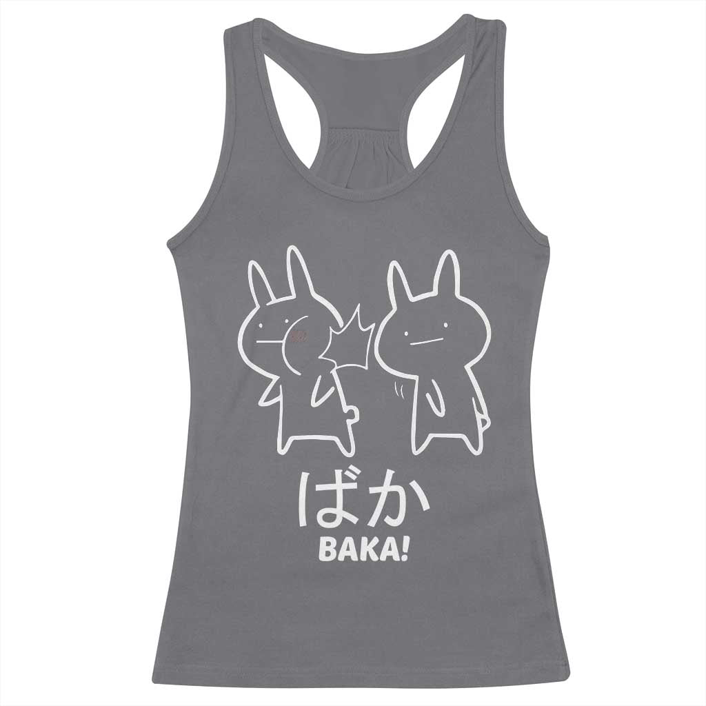 Funny Japanese Baka Racerback Tank Top Foolish Humorous Dumb Sarcasm Anime Manga Otaku