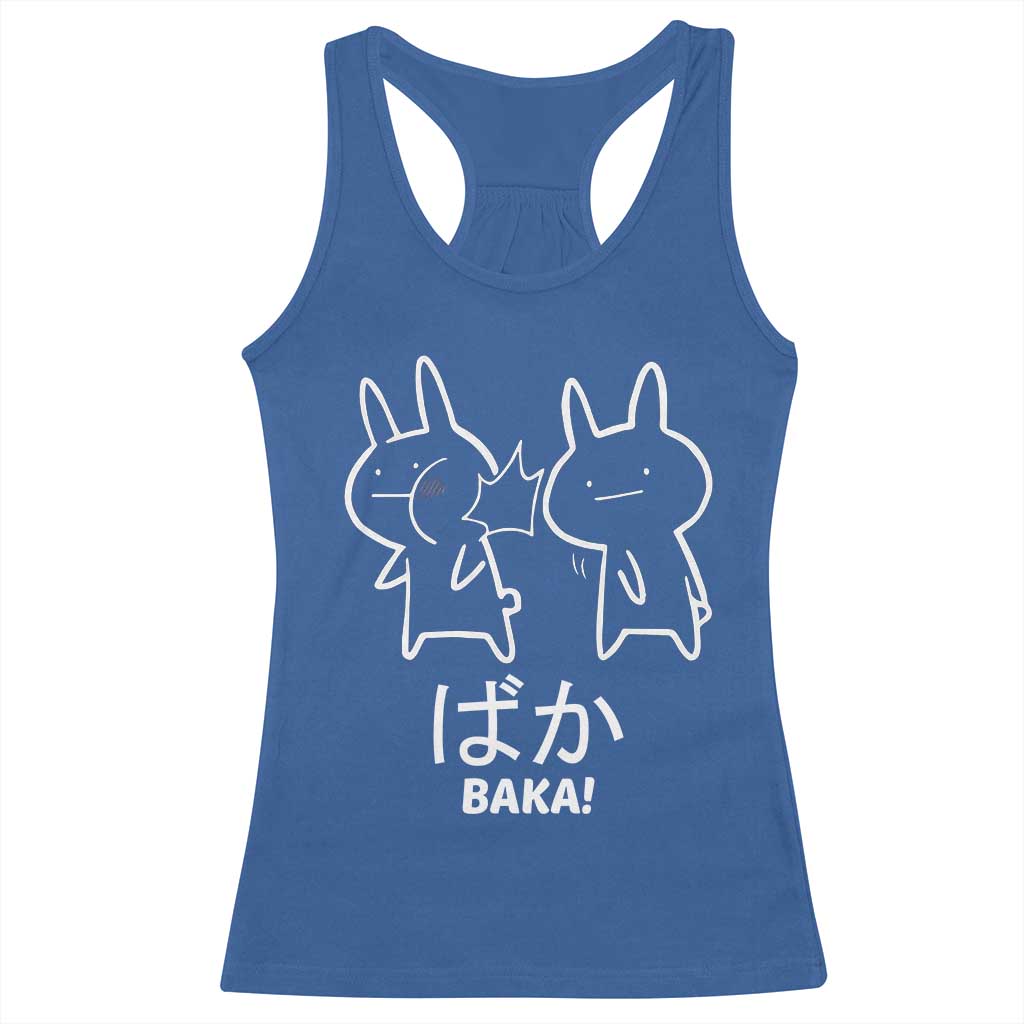 Funny Japanese Baka Racerback Tank Top Foolish Humorous Dumb Sarcasm Anime Manga Otaku