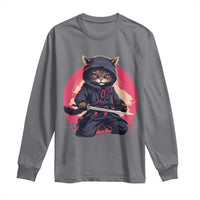 Japanese Ninja Cat Long Sleeve Shirt Ancient Japan Warrior Samurai Tattoo Kawaii Vintage