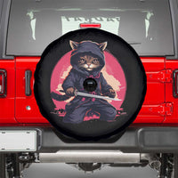 Japanese Ninja Cat Spare Tire Cover Ancient Japan Warrior Samurai Tattoo Kawaii Vintage