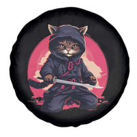 Japanese Ninja Cat Spare Tire Cover Ancient Japan Warrior Samurai Tattoo Kawaii Vintage