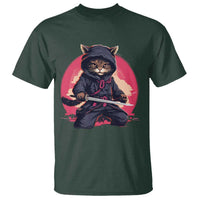 Japanese Ninja Cat T Shirt Ancient Japan Warrior Samurai Tattoo Kawaii Vintage - Wonder Print Shop