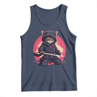Japanese Ninja Cat Tank Top Ancient Japan Warrior Samurai Tattoo Kawaii Vintage