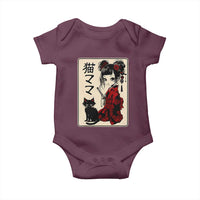 Japanese Gothic Kawaii Anime Samurai Cat Baby Onesie Japan Female Bushido Graphic With Kanji Retro Vintage