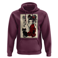 Japanese Gothic Kawaii Anime Samurai Cat Hoodie Japan Female Bushido Graphic With Kanji Retro Vintage