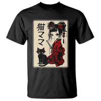 Japanese Gothic Kawaii Anime Samurai Cat T Shirt Japan Female Bushido Graphic With Kanji Retro Vintage - Wonder Print Shop