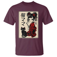 Japanese Gothic Kawaii Anime Samurai Cat T Shirt Japan Female Bushido Graphic With Kanji Retro Vintage - Wonder Print Shop