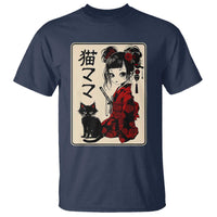 Japanese Gothic Kawaii Anime Samurai Cat T Shirt Japan Female Bushido Graphic With Kanji Retro Vintage - Wonder Print Shop