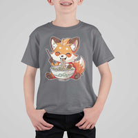 Kawaii Fox Ramen Japanese T Shirt For Kid Japanese Anime Otaku Manga Cute Graphic - Wonder Print Shop