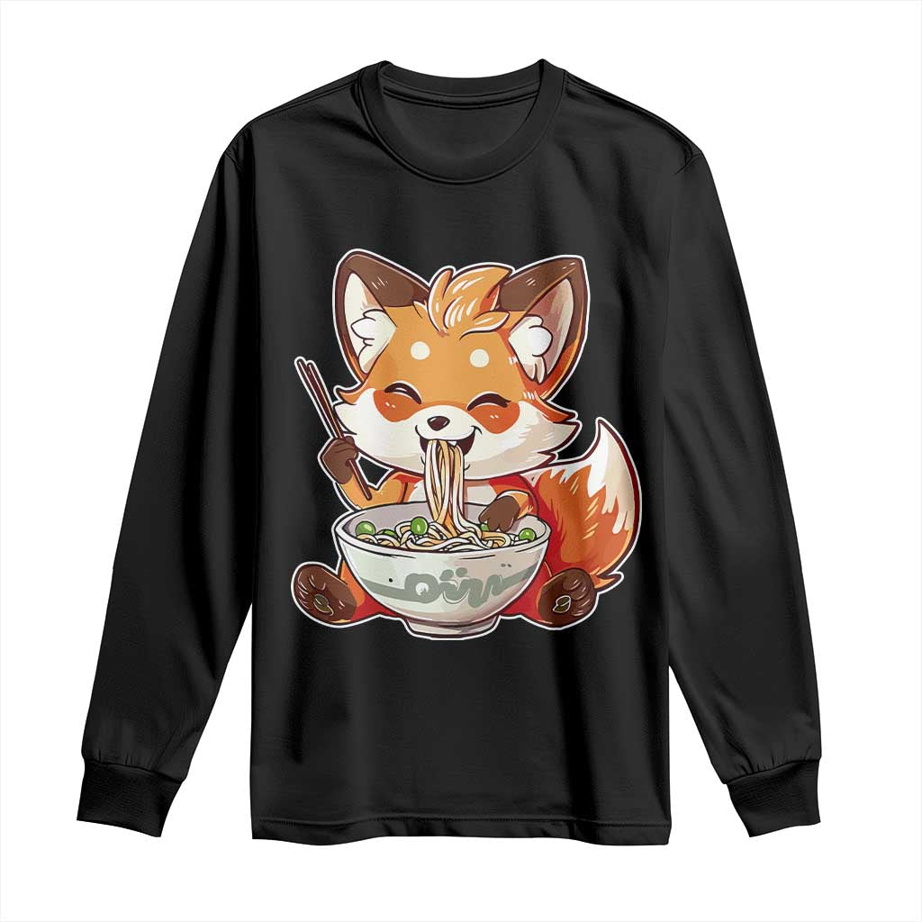 Kawaii Fox Ramen Japanese Long Sleeve Shirt Japanese Anime Otaku Manga Cute Graphic