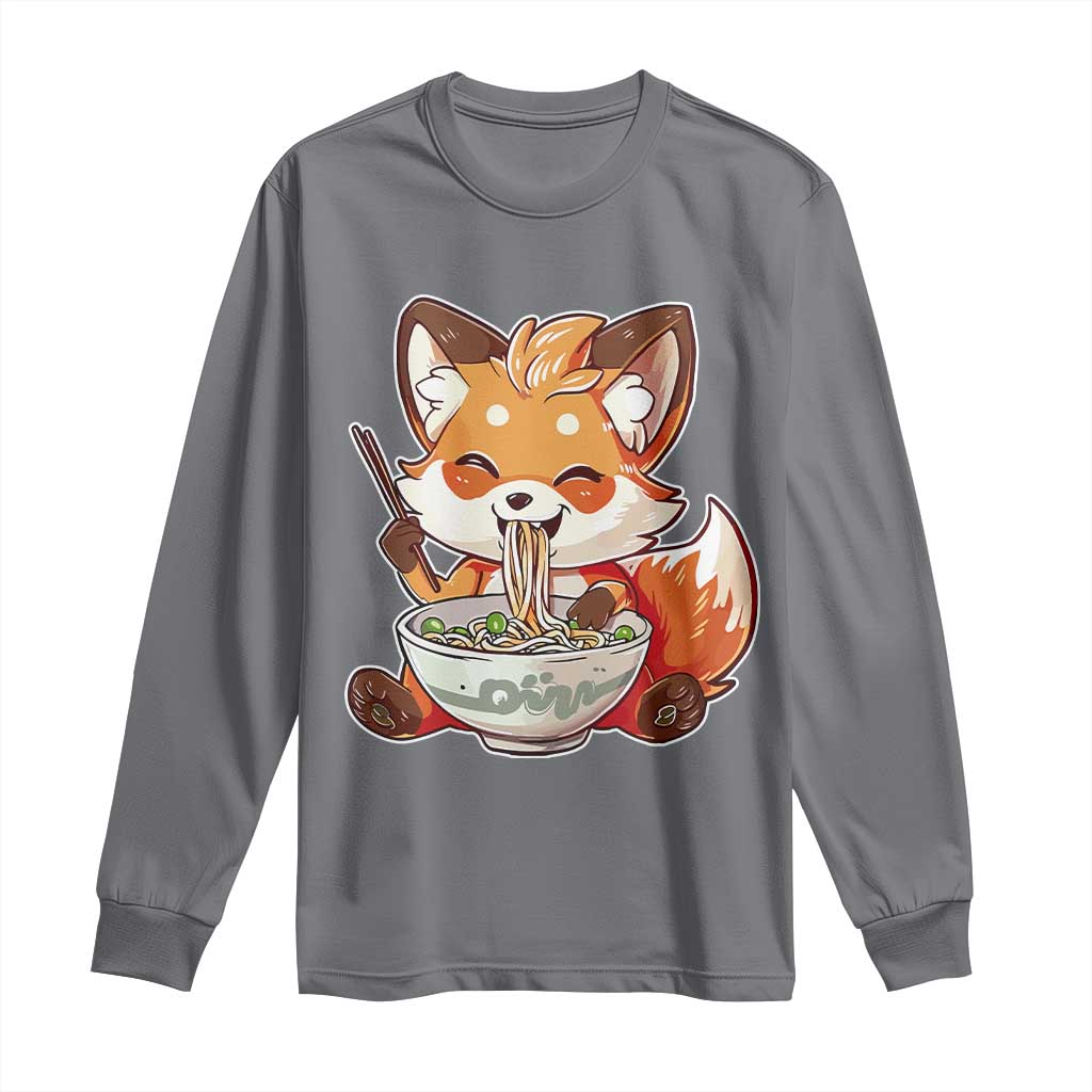 Kawaii Fox Ramen Japanese Long Sleeve Shirt Japanese Anime Otaku Manga Cute Graphic