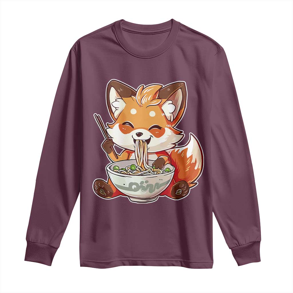 Kawaii Fox Ramen Japanese Long Sleeve Shirt Japanese Anime Otaku Manga Cute Graphic