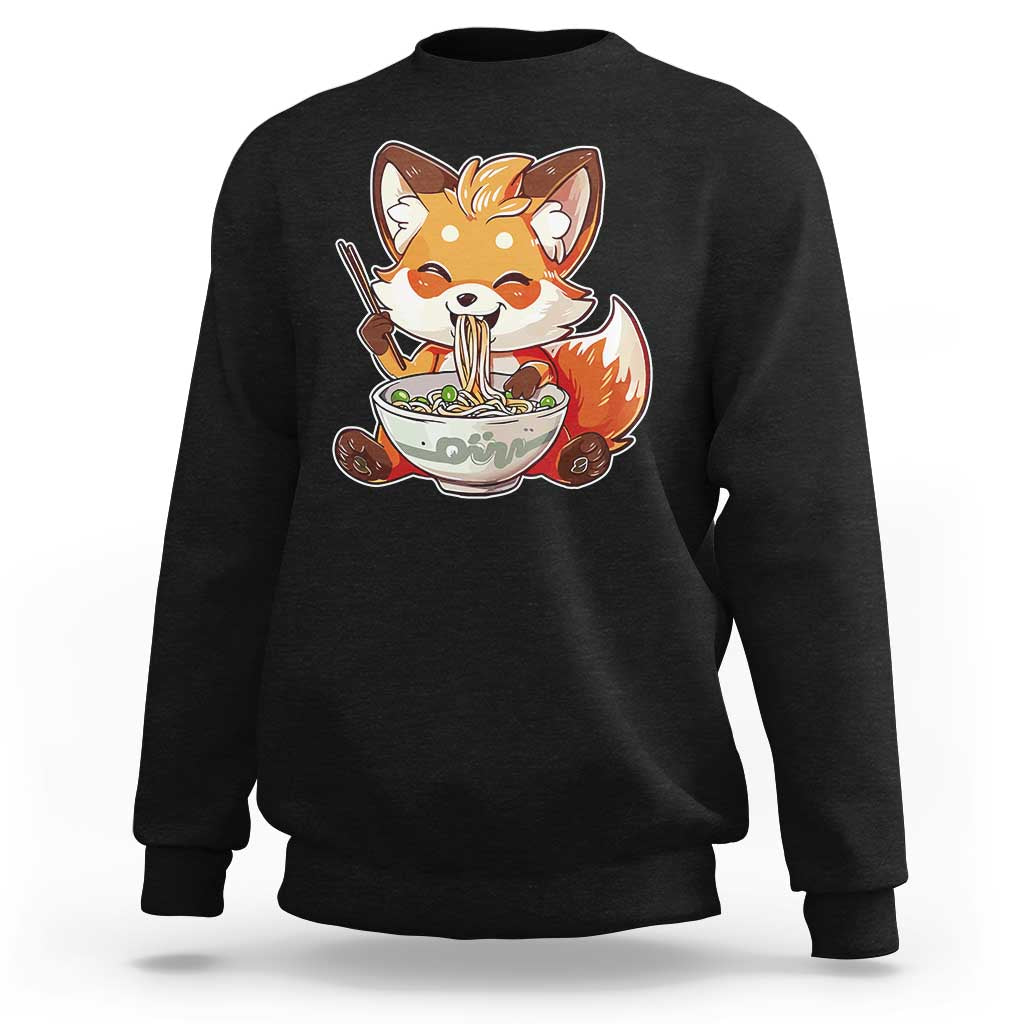Kawaii Fox Ramen Japanese Sweatshirt Japanese Anime Otaku Manga Cute Graphic - Wonder Print Shop