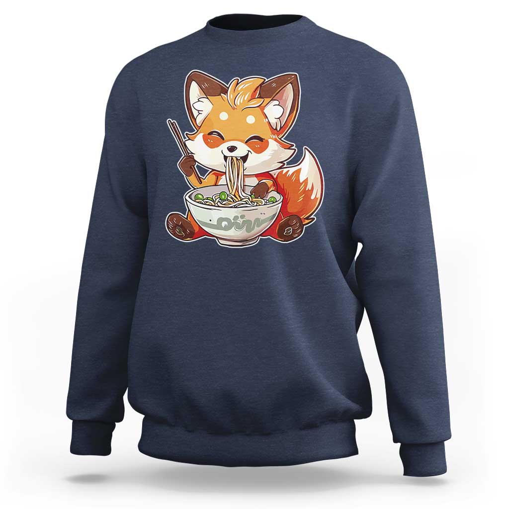 Kawaii Fox Ramen Japanese Sweatshirt Japanese Anime Otaku Manga Cute Graphic - Wonder Print Shop