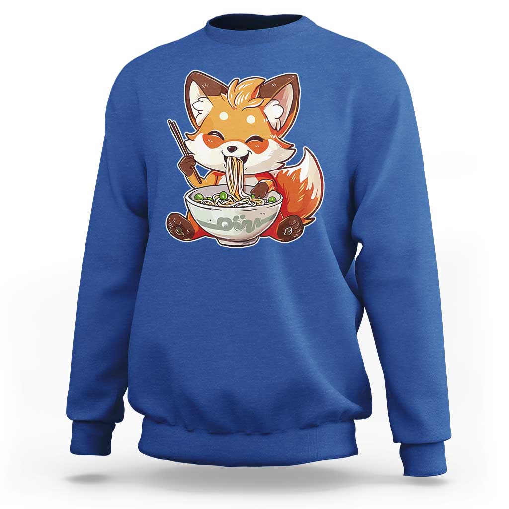 Kawaii Fox Ramen Japanese Sweatshirt Japanese Anime Otaku Manga Cute Graphic - Wonder Print Shop
