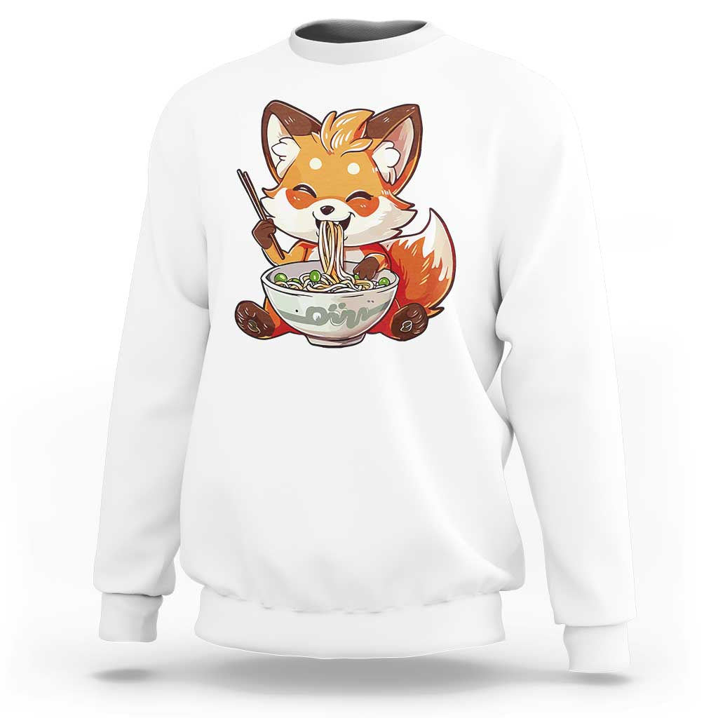 Kawaii Fox Ramen Japanese Sweatshirt Japanese Anime Otaku Manga Cute Graphic - Wonder Print Shop